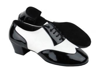 dansschoenen wit zwart lak  